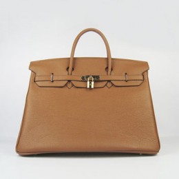 Hermes Birkin 40Cm Togo Leather Handbags Light Coffee Golde